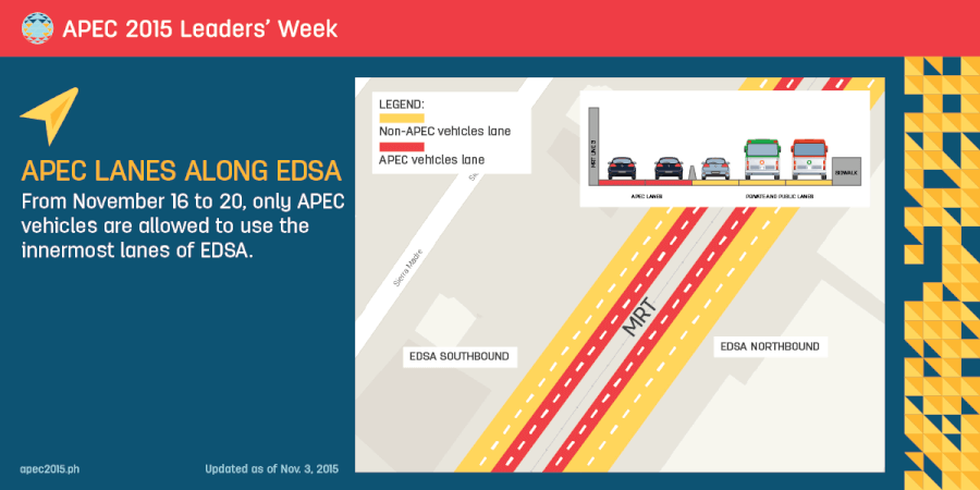 APEC Advisories on Rerouting Schemes and Road Closures in Metro Manila